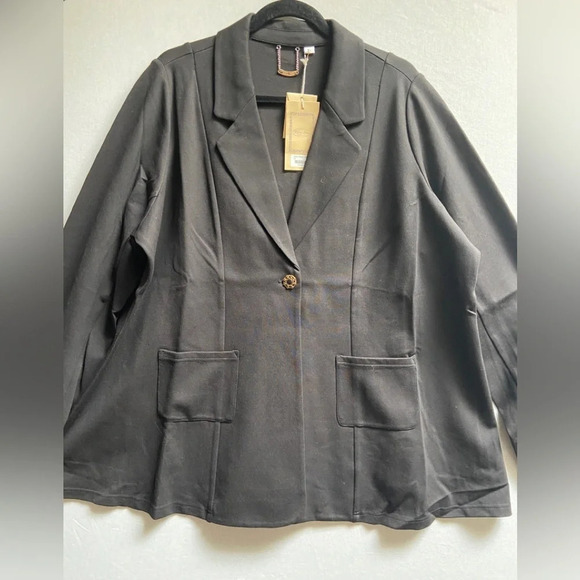 Blue Sky Anders Classic One button Black Blazer Sz 2x - Picture 9 of 9